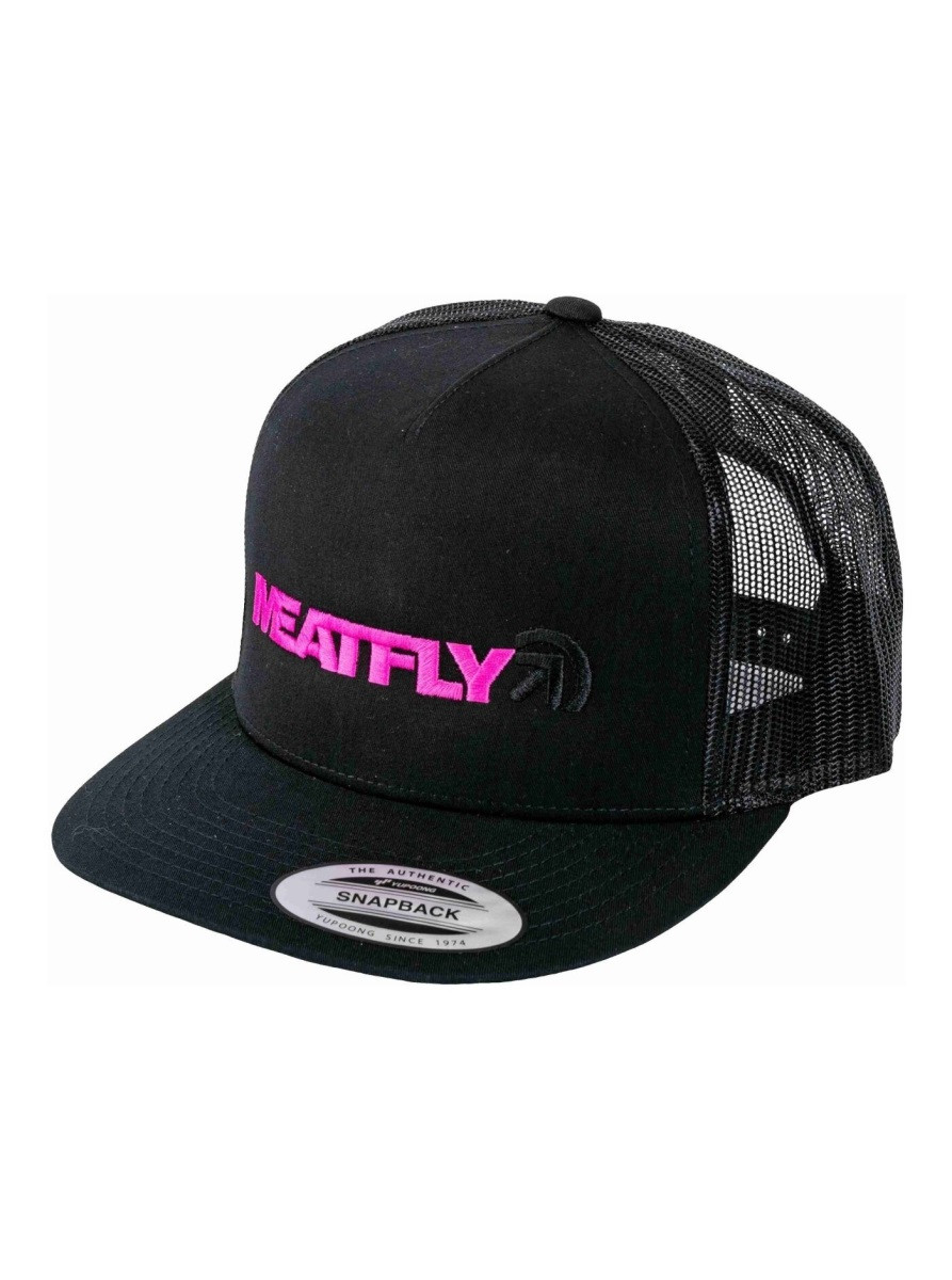 Kšiltovka meatfly percy trucker snapback černá/růžová one size