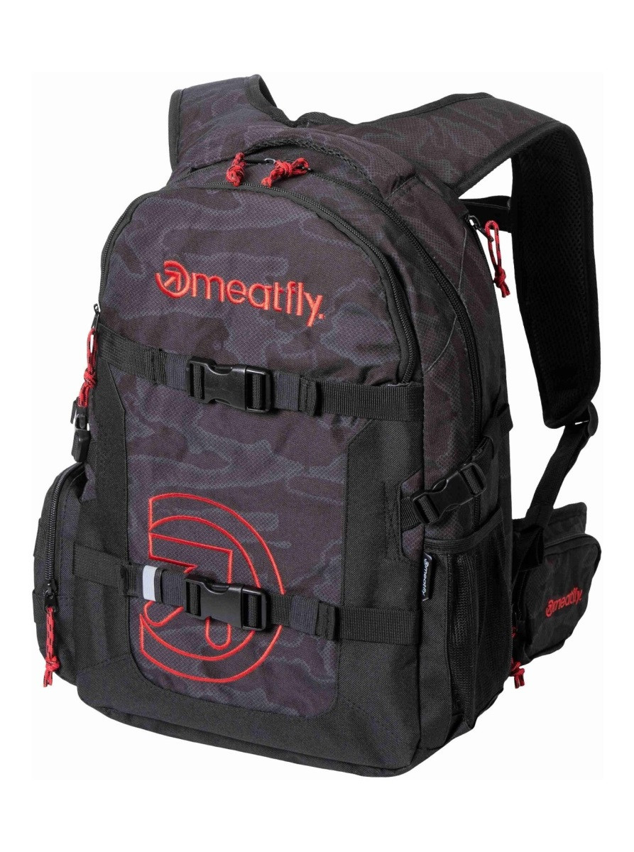 Batoh meatfly ramble černá/červená 26 l