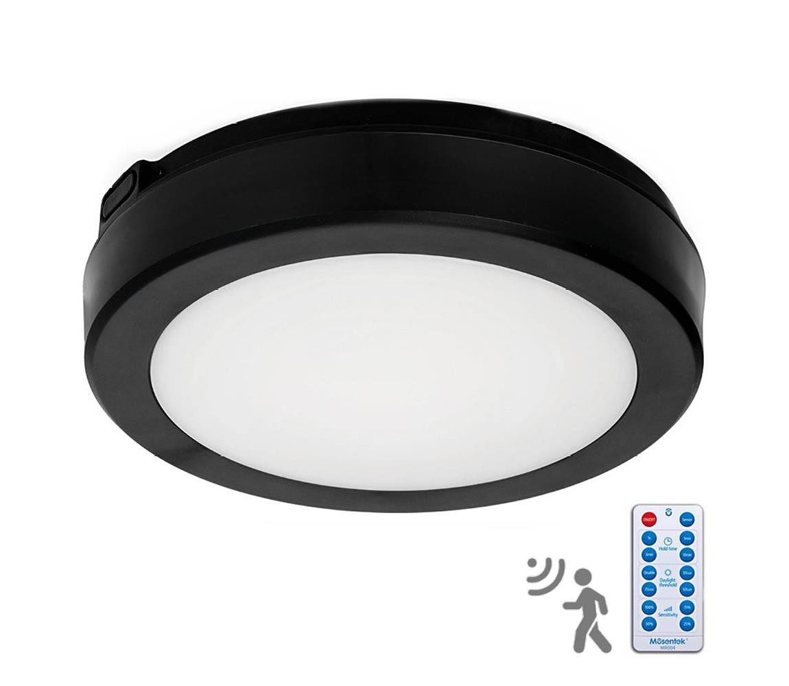LED Koupelnové stropní svítidlo se senzorem NAIROS LED/12W/230V IP65 černá + DO