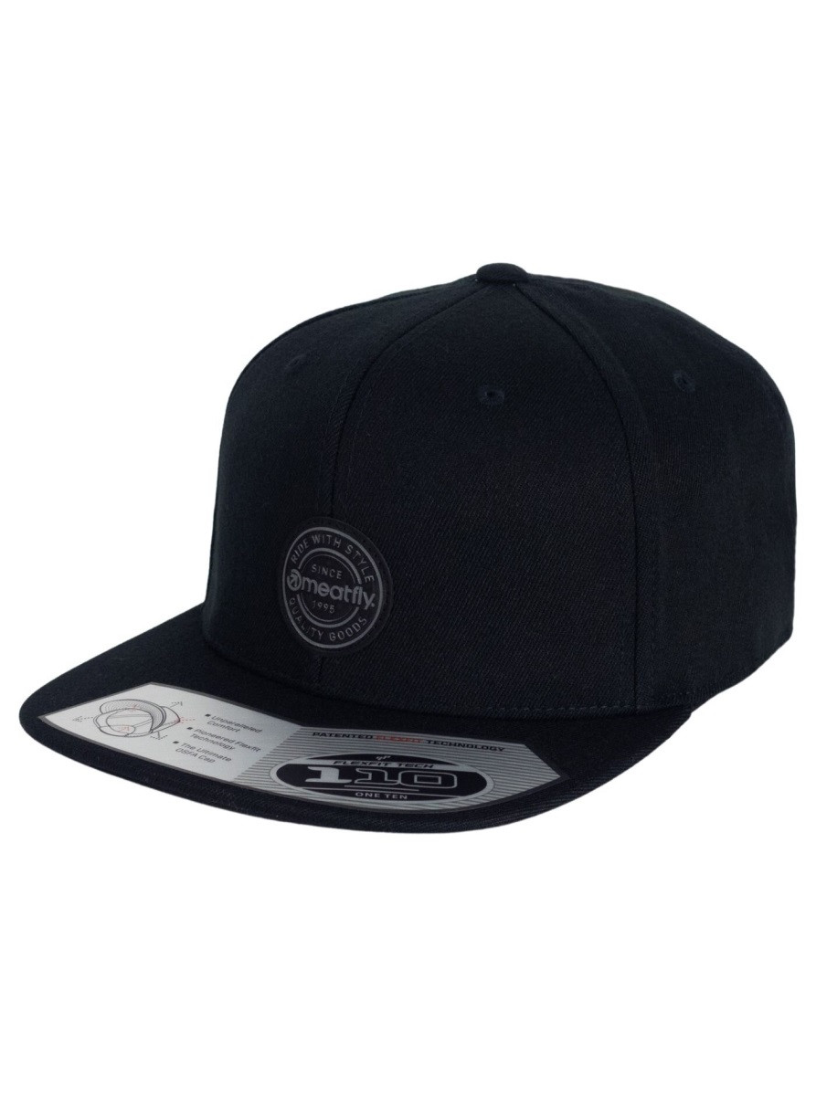 Kšiltovka meatfly gruman premium snapback černá/černá one size