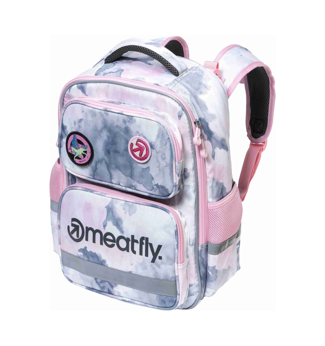 Školní aktovka meatfly max růžová one size