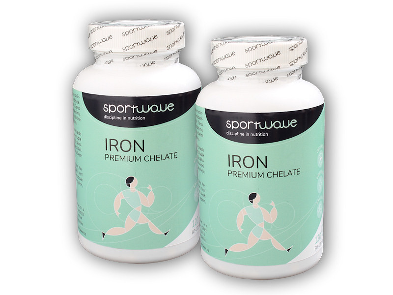 Sportwave 2x Iron premium chelate 120 kapslí