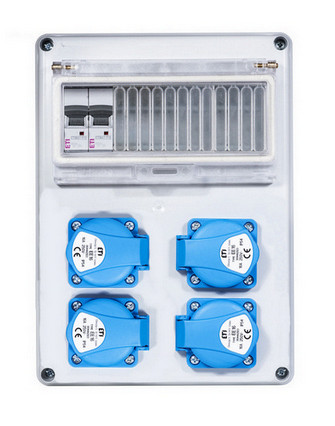 Zásuvková skříň ETI EDS8 4 B IP44 4x230V jištěná bez chrániče 001105224