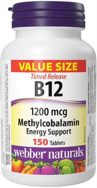 WEBBER NATURALS Vitamín B12 1200 mcg 150 tablet