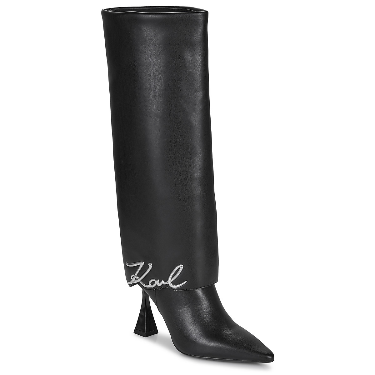 Karl Lagerfeld  DEBUT II Fold Down Hi Leg Boot  Černá