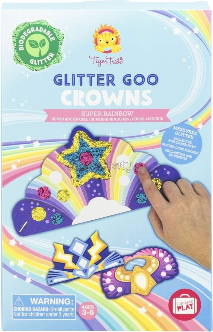 Kreativní sada Tiger Tribe Glitter Goo Crowns - Super Rainbow