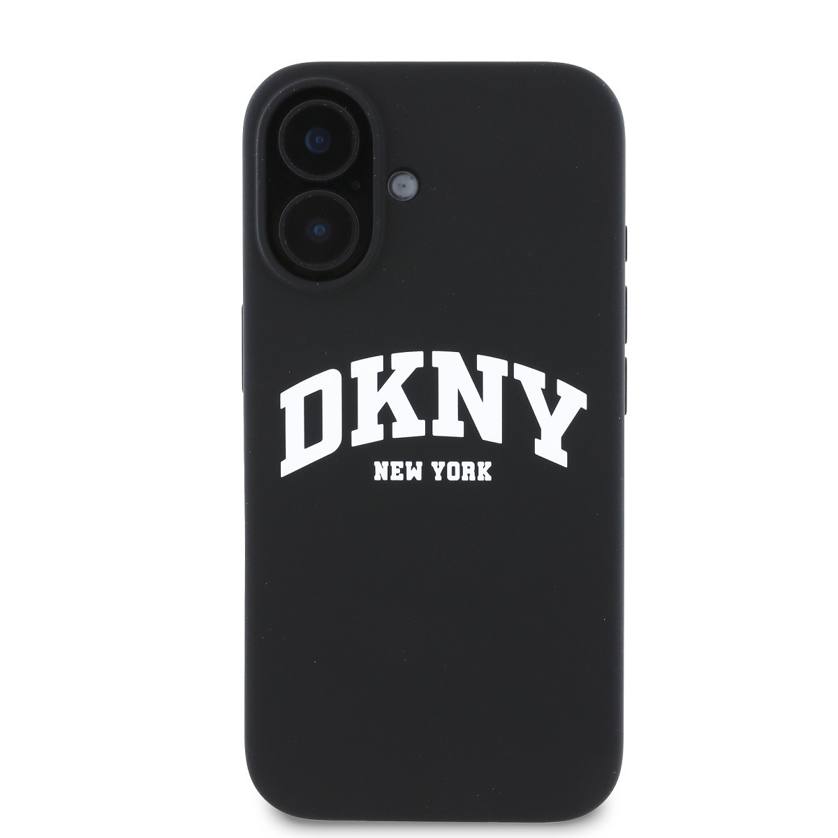 Zadní kryt DKNY Liquid Silicone Arch Logo MagSafe pro Apple iPhone 16, černá