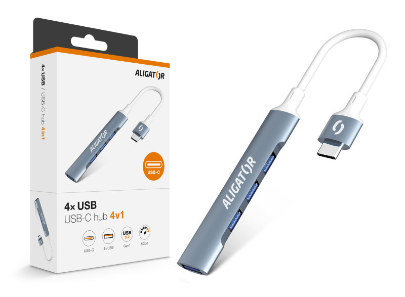 Aligator Usb kabel Hub Usb-c / 4x Usb