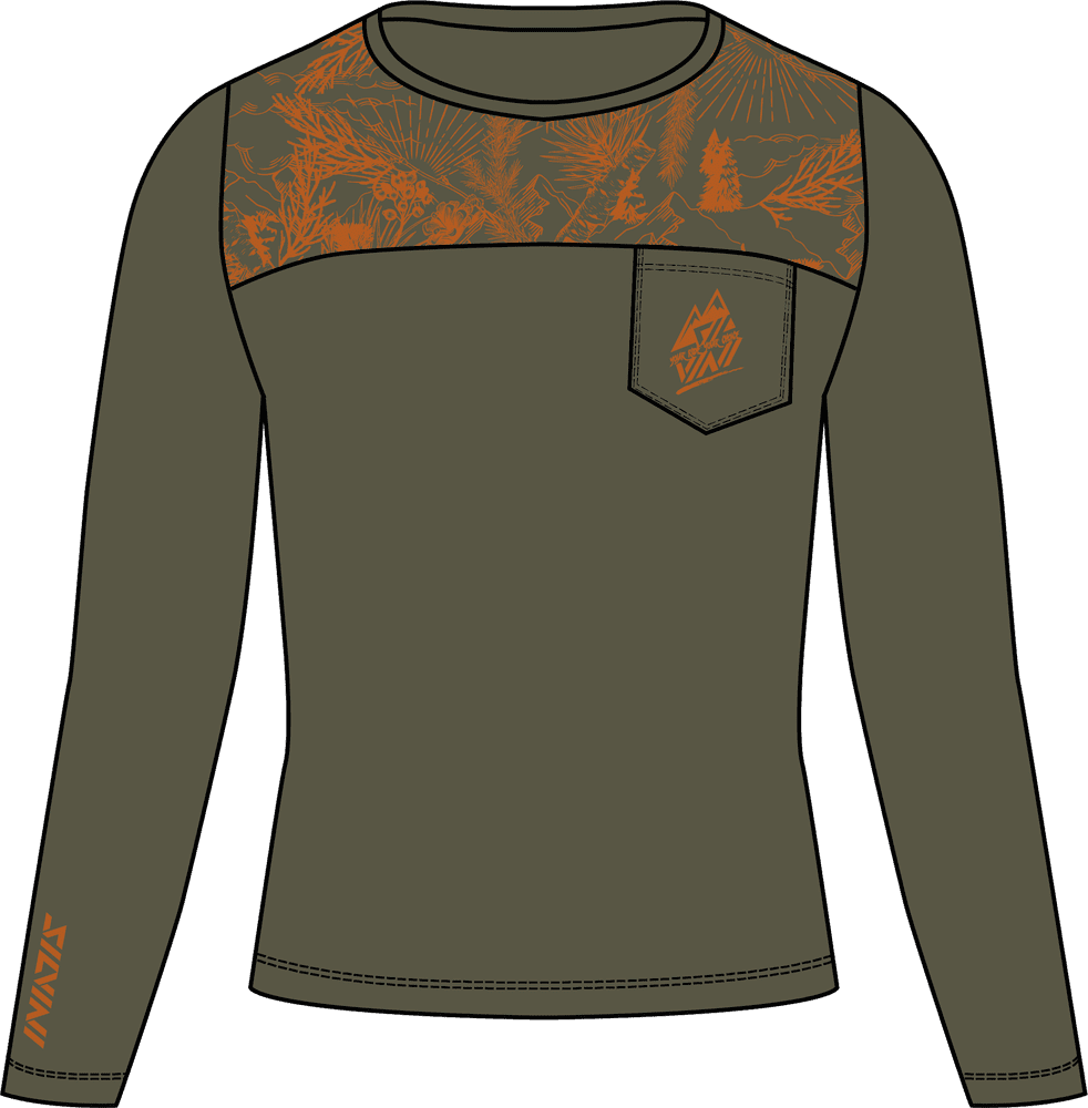 pánský enduro dres Ello, olive-orange - S