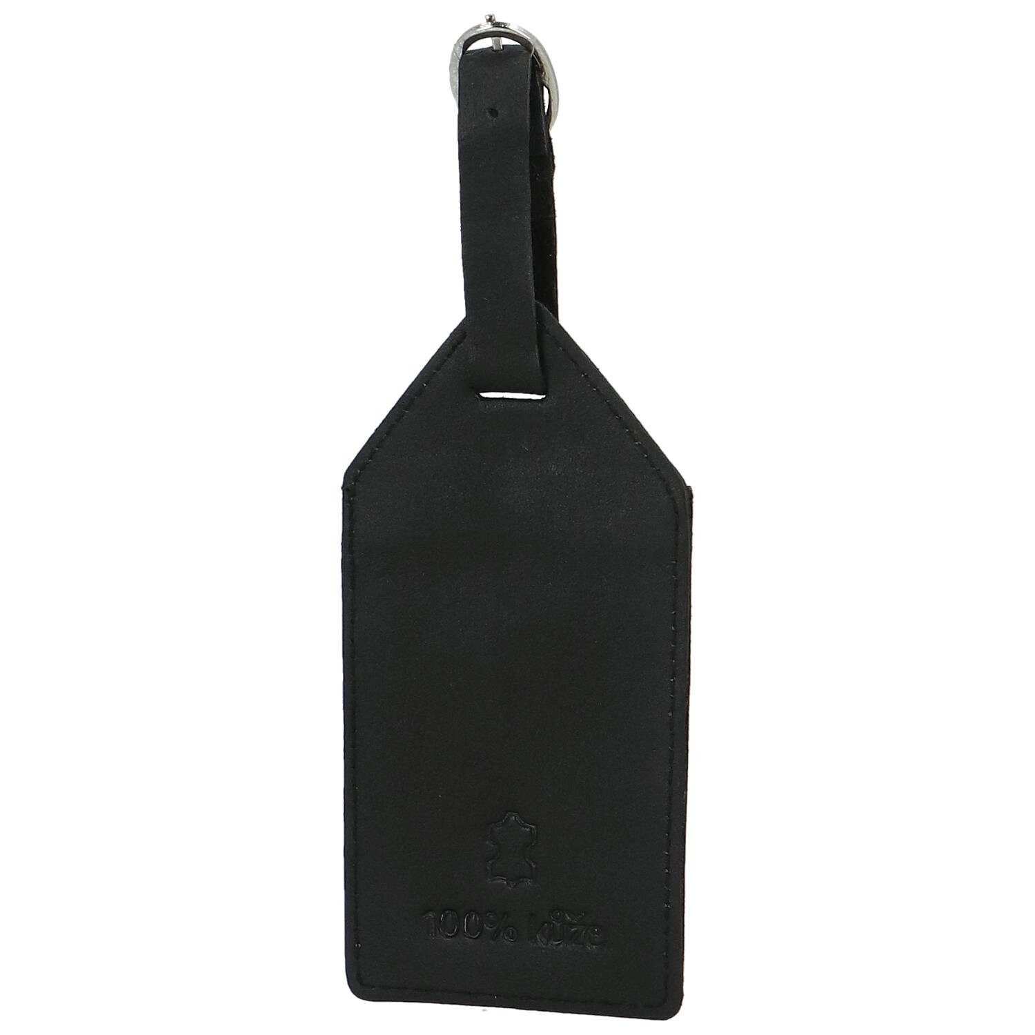 Kožená jmenovka na kufr Katana Emerik, černá
