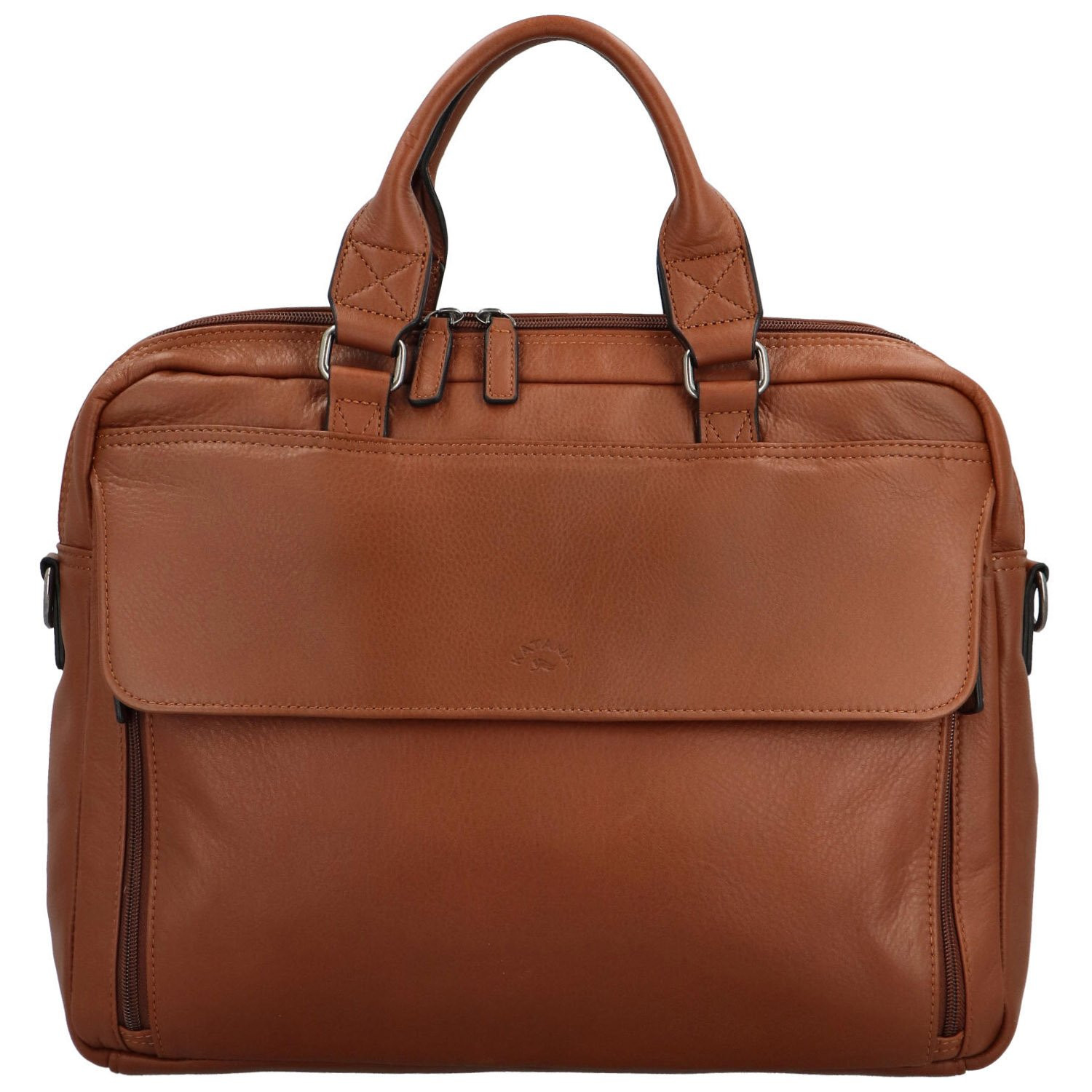 Luxusní kožená pracovní taška Katana Erchis, koňaková