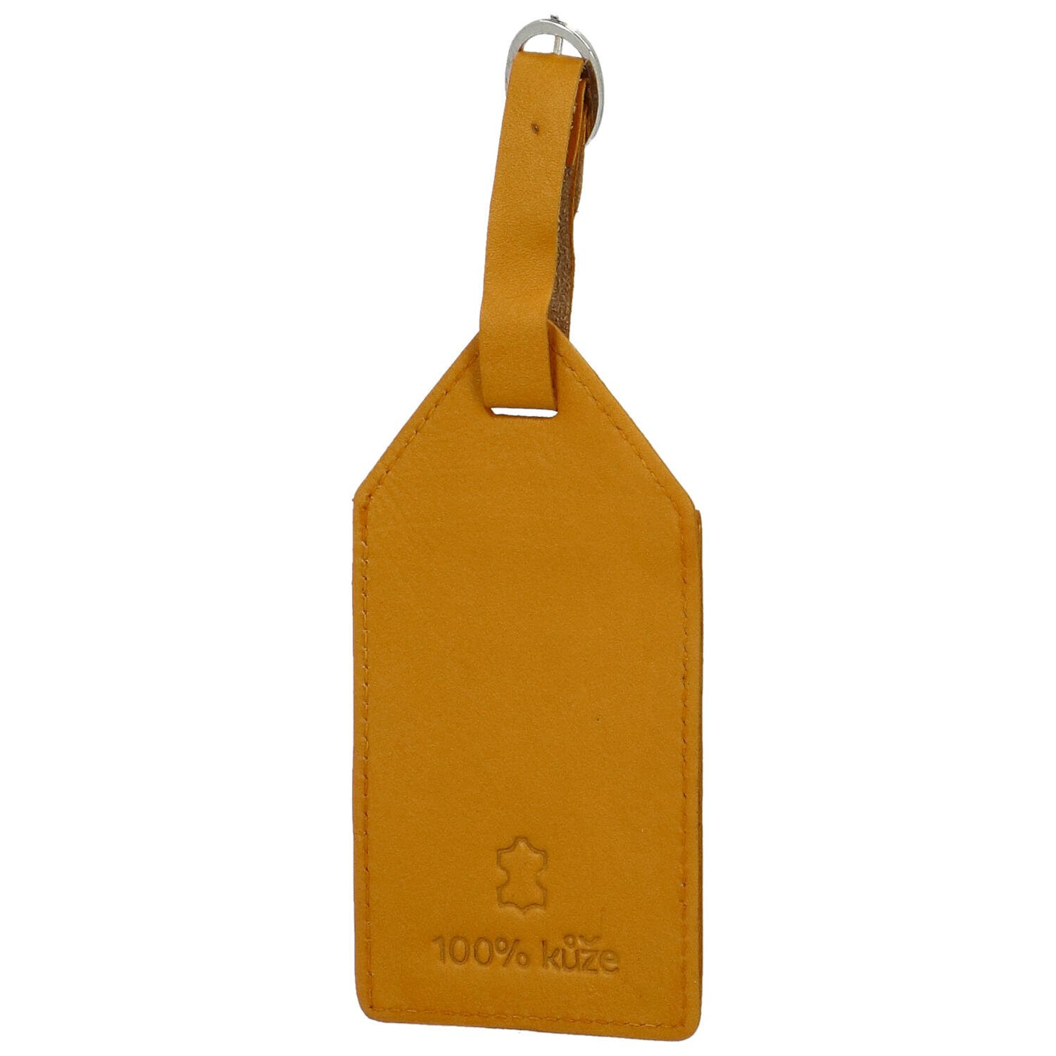 Kožená jmenovka na kufr Katana Emerik, žlutá