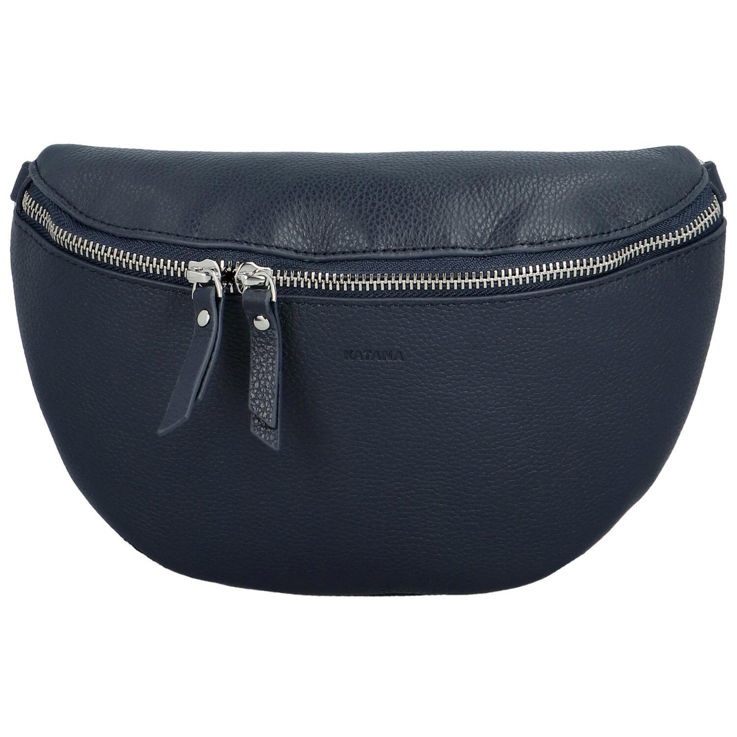 Dámská kožená ledvinko/kabelka tmavě modrá - Katana Jadrieen tmavě modrá