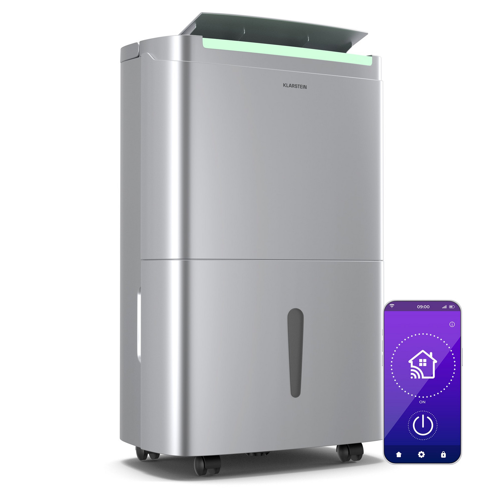 Klarstein DryFy Connect 50 Dehumidifier | 50 L / Day | 45-55 m2 | App Control | Mobile | Water Tank