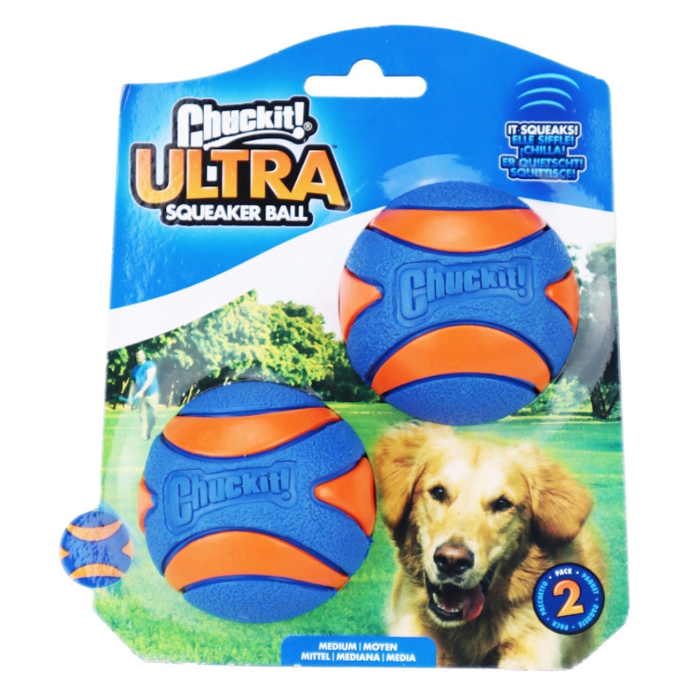 CHUCKIT Ultra Squeaker Ball M 6 cm/2 ks