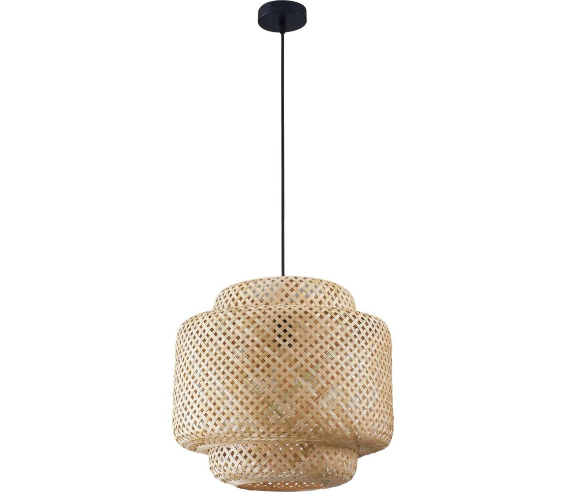 Lustr na lanku BERTA 1xE27/20W/230V pr. 40 cm bambus