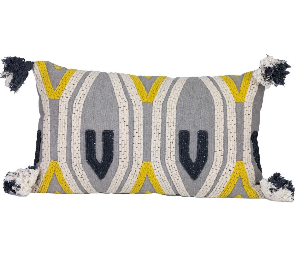 Eglo Eglo 420043 - Dekorační polštář CHEVERY 35x60 cm šedá/žlutá