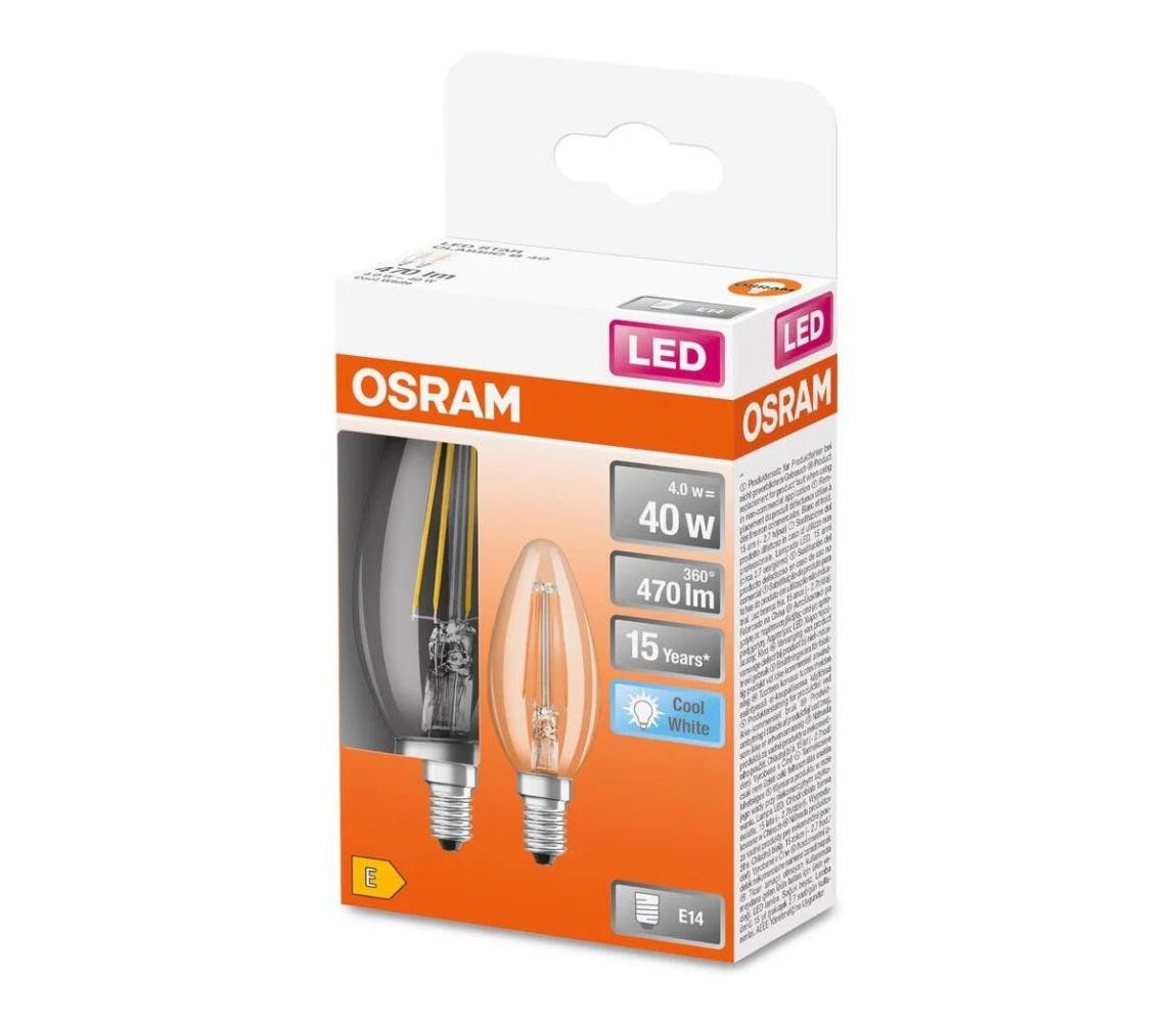 Osram SADA 2x LED Žárovka FILAMENT B35 E14/4W/230V 4000K - Osram