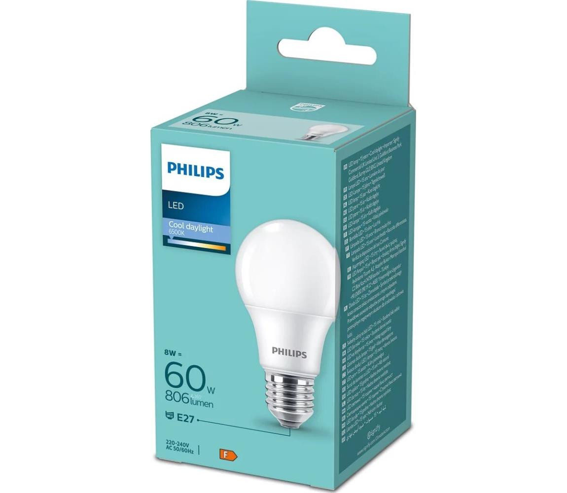 Philips LED Žárovka Philips A60 E27/8W/230V 6500K