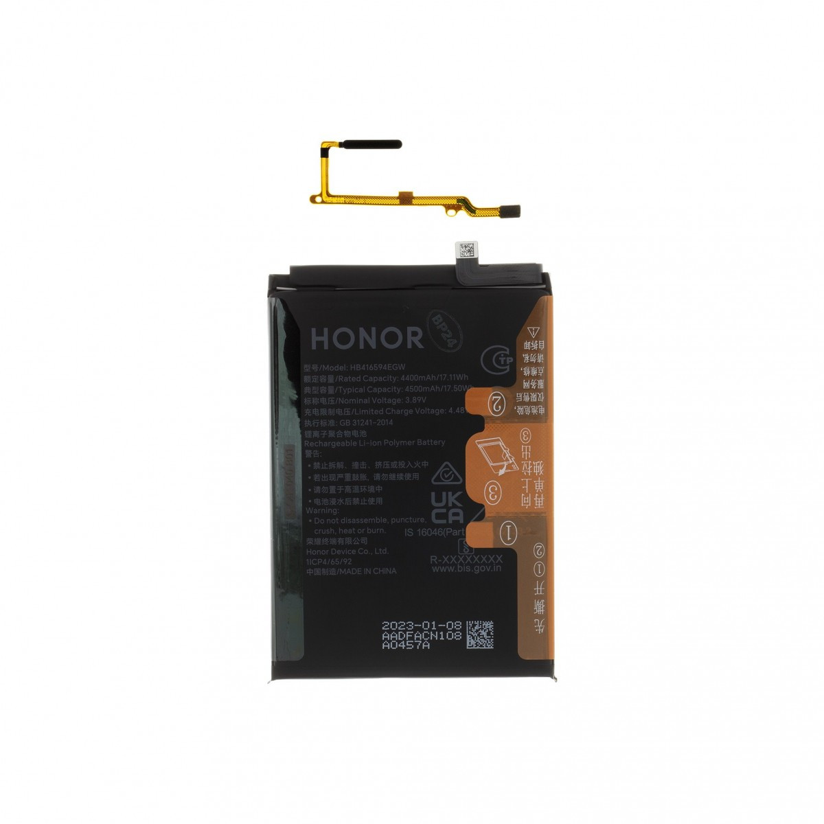 Baterie HB416594EGW Honor 4500mAh Li-Pol + Otisk Prstu Midnight Black (Service Pack)