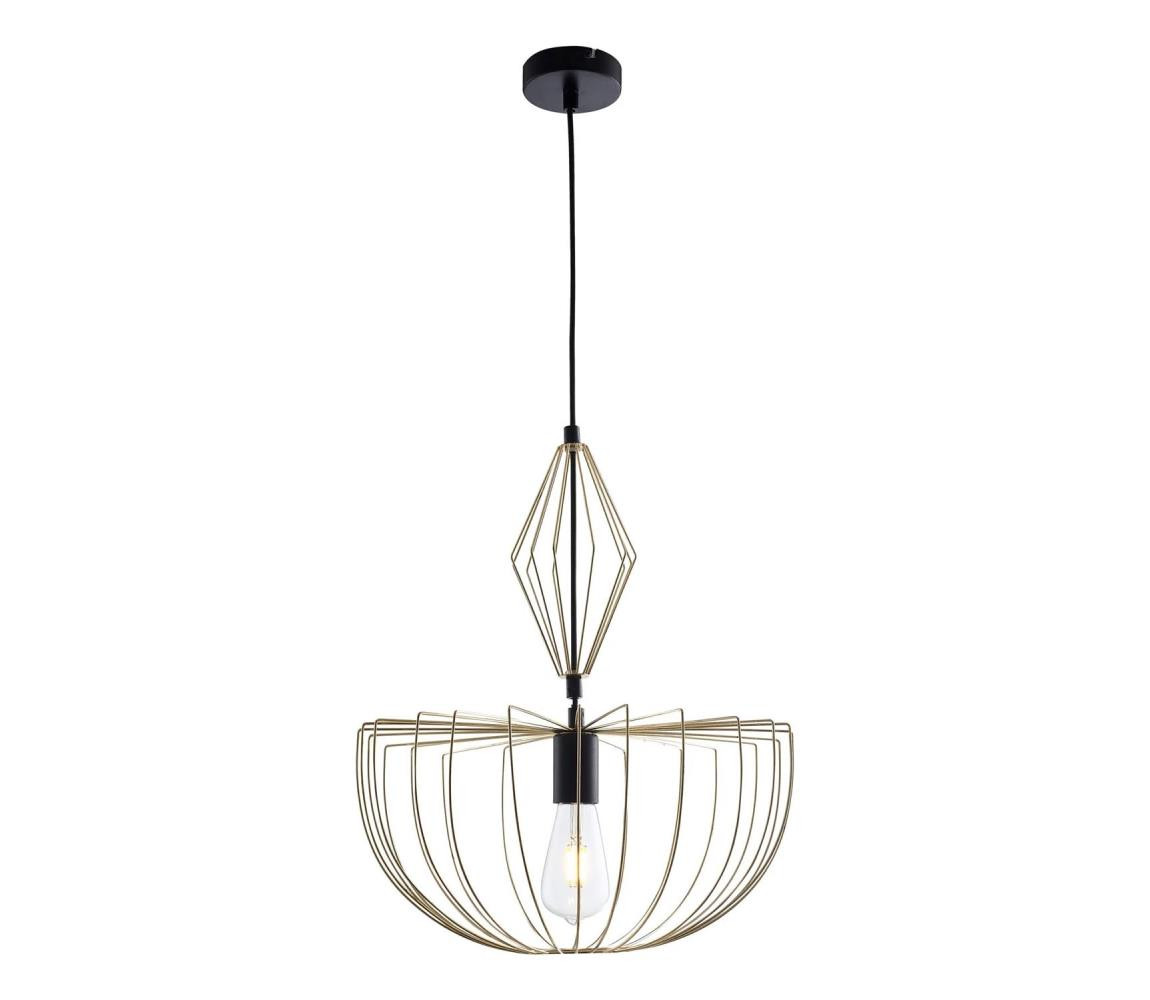 Lustr na lanku JASMINA 1xE27/20W/230V pr. 40 cm zlatá