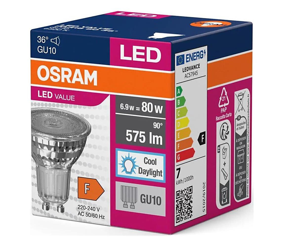 Osram LED Žárovka PAR16 GU10/6,9W/230V 6500K - Osram