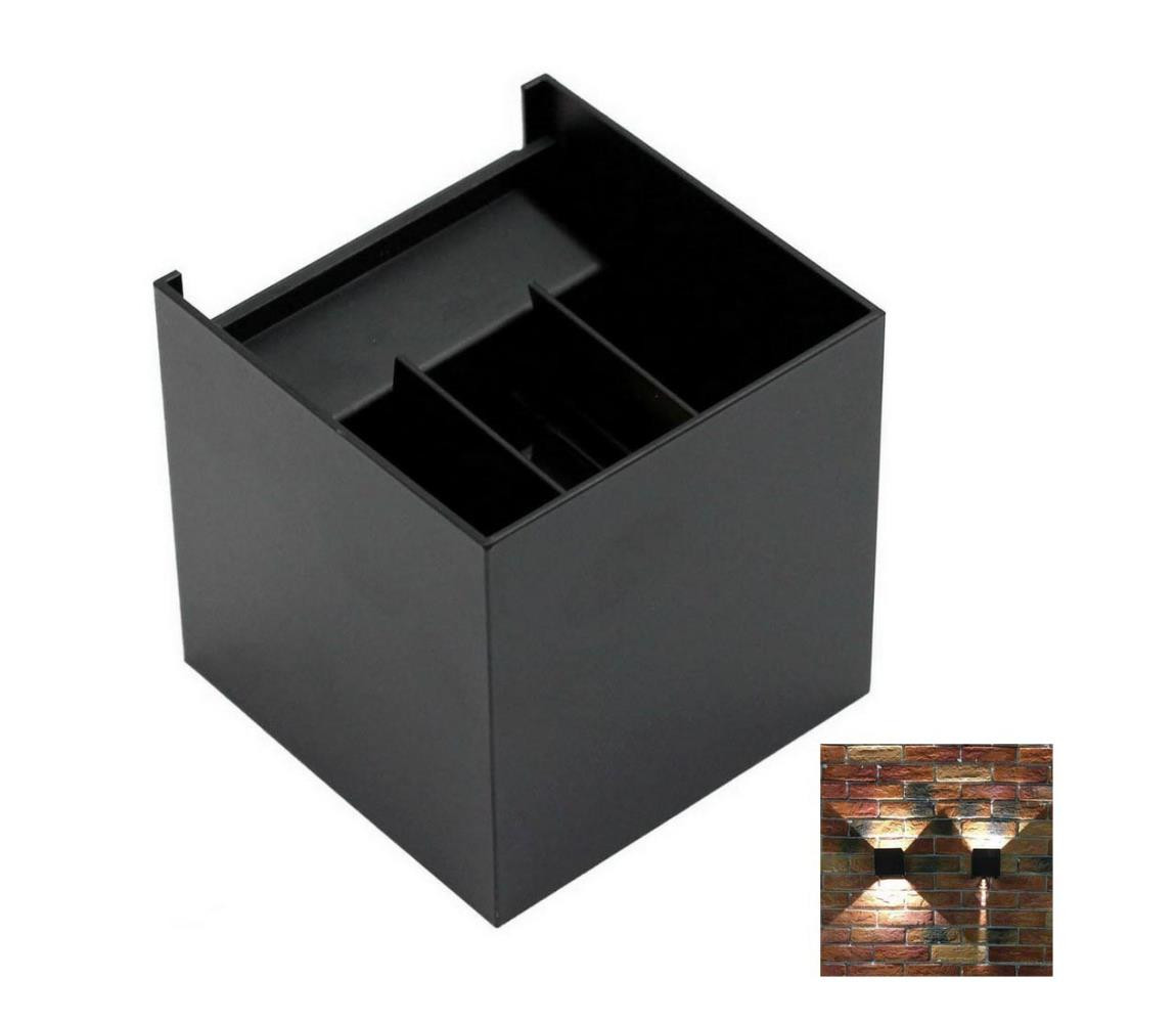 LED Venkovní nástěnné svítidlo 2xLED/3W/230V IP54 černá