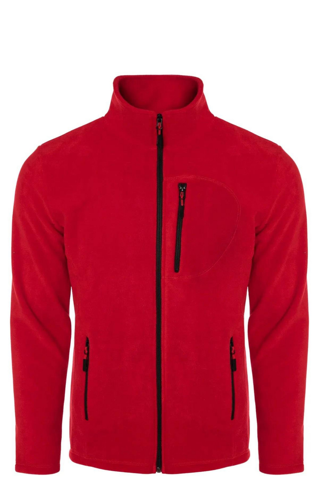 24601 Dewberry 5 Pocket Outdoor Full Zipper Fleece Jacket-RED