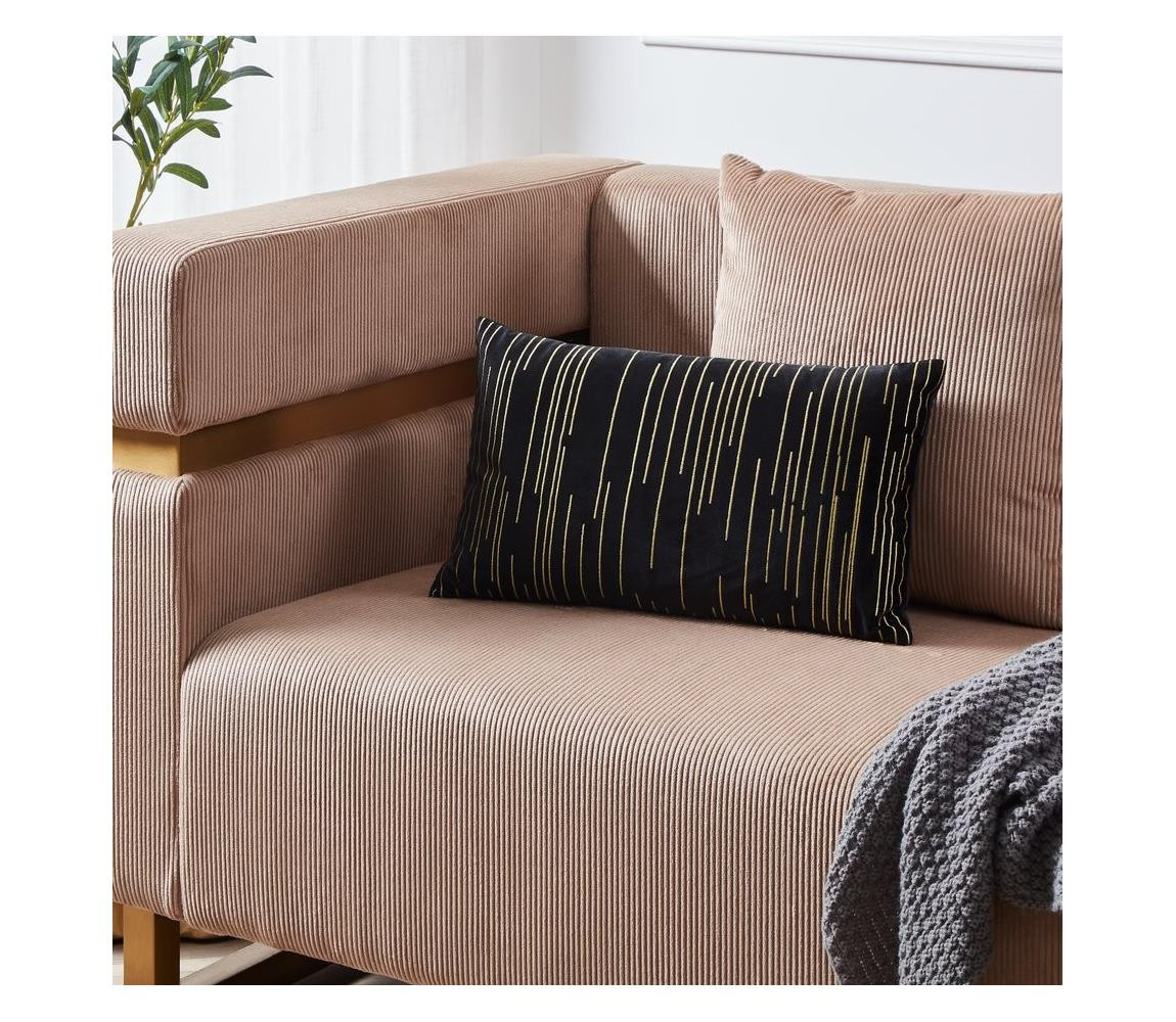 Eglo Eglo 420019 - Dekorační polštář CHEVERY 30x50 cm černá/zlatá