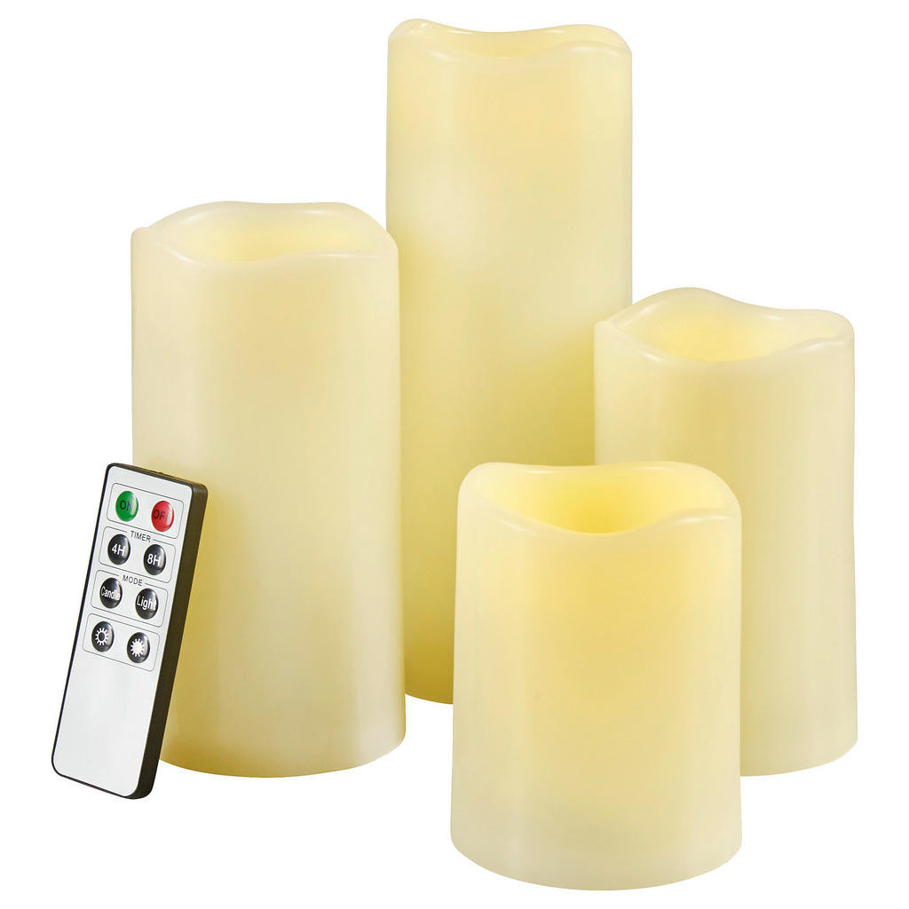 X-Mas SADA LED SVÍČEK čtyřdílné kov, plast