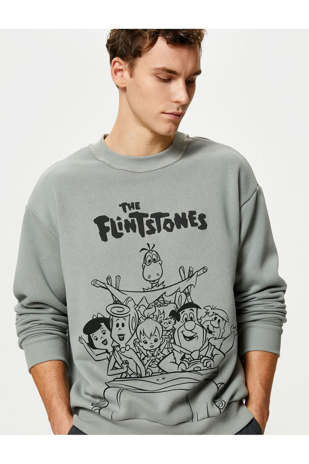 Koton Flintstones Crew Neck Sweat Comfort Fit Licensed Printed