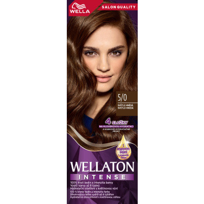 Wella barva na vlasy Wellaton Intense 5/0 světle hnědá, 110 ml