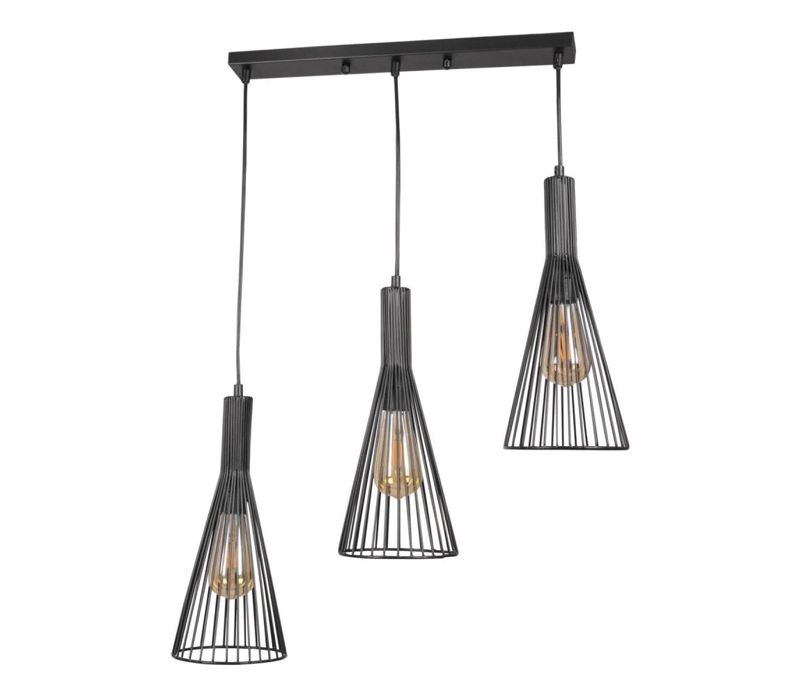 Lustr na lanku TIANA 3xE27/20W/230V černá