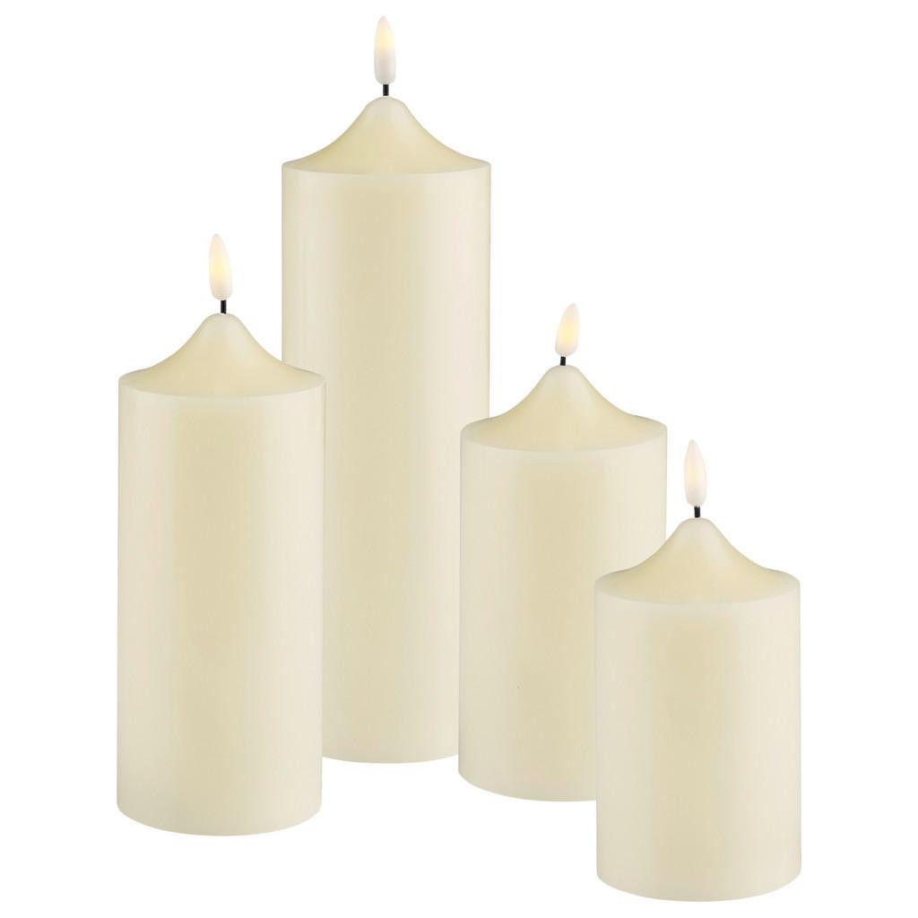 X-Mas SADA LED SVÍČEK čtyřdílné přírodní materiály