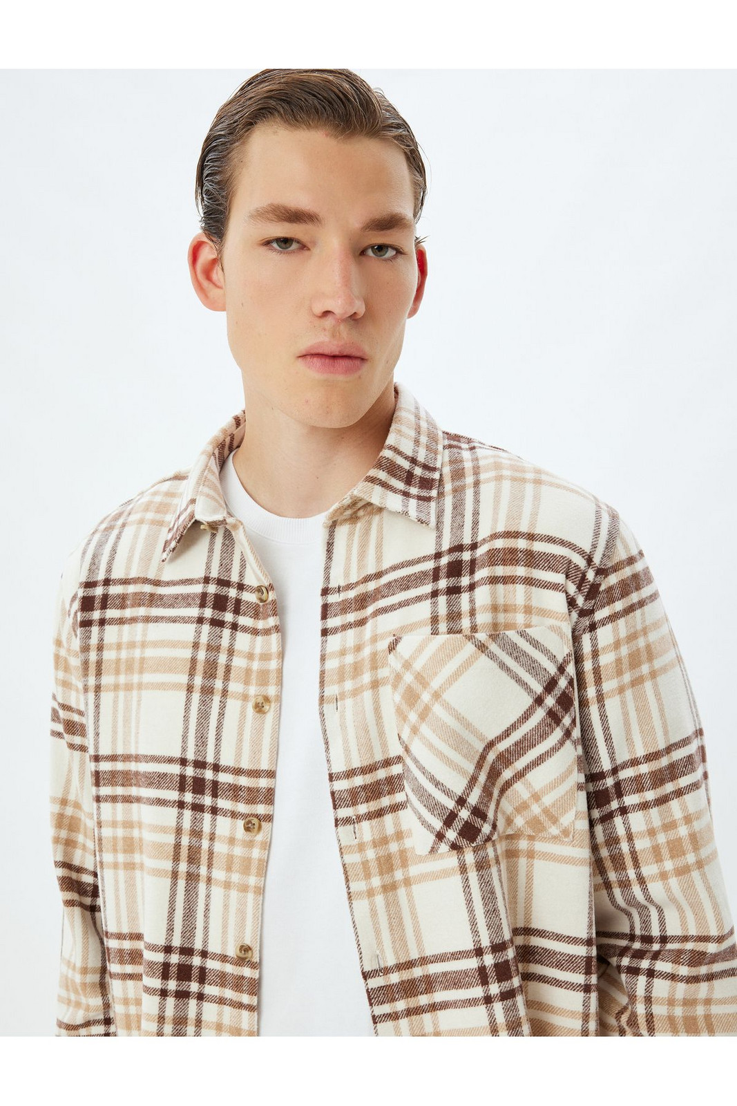 Koton Lumberjack Shirt Long Sleeve Buttoned Pocket Detail Cotton Blend