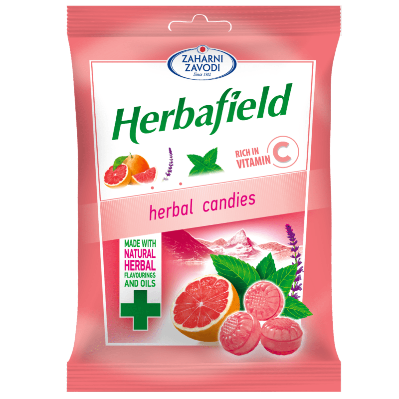 HERBAFIELD Bylinné bonbóny s grapefruitem 75 g