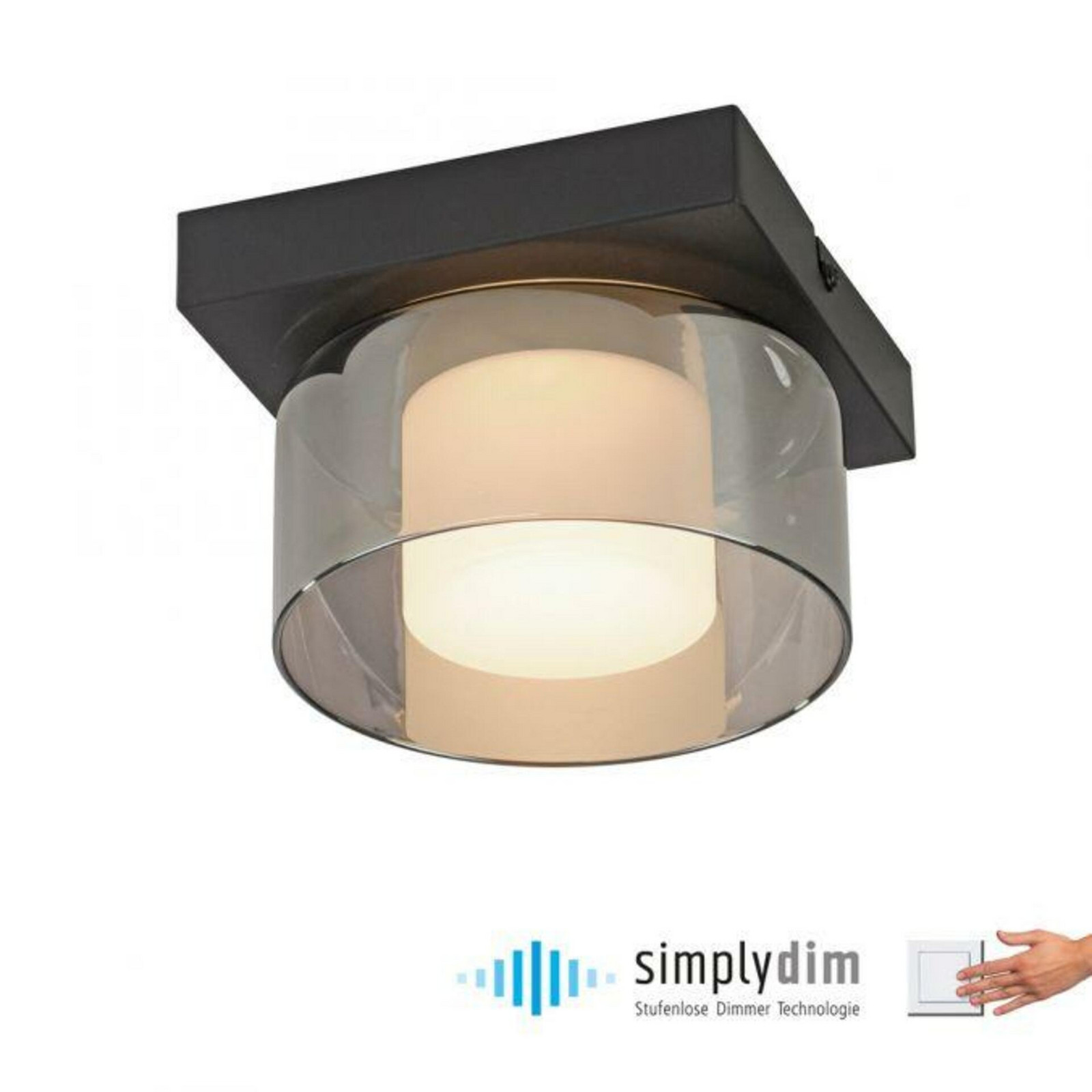 PAUL NEUHAUS LED stropní svítidlo 1 ramenné stmívatelné vypínačem SimplyDim 3000K PN 6162-18