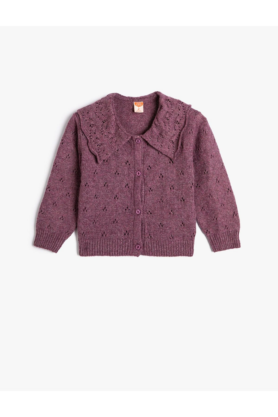 Koton Knit Cardigan Shirt Collar Button Closure