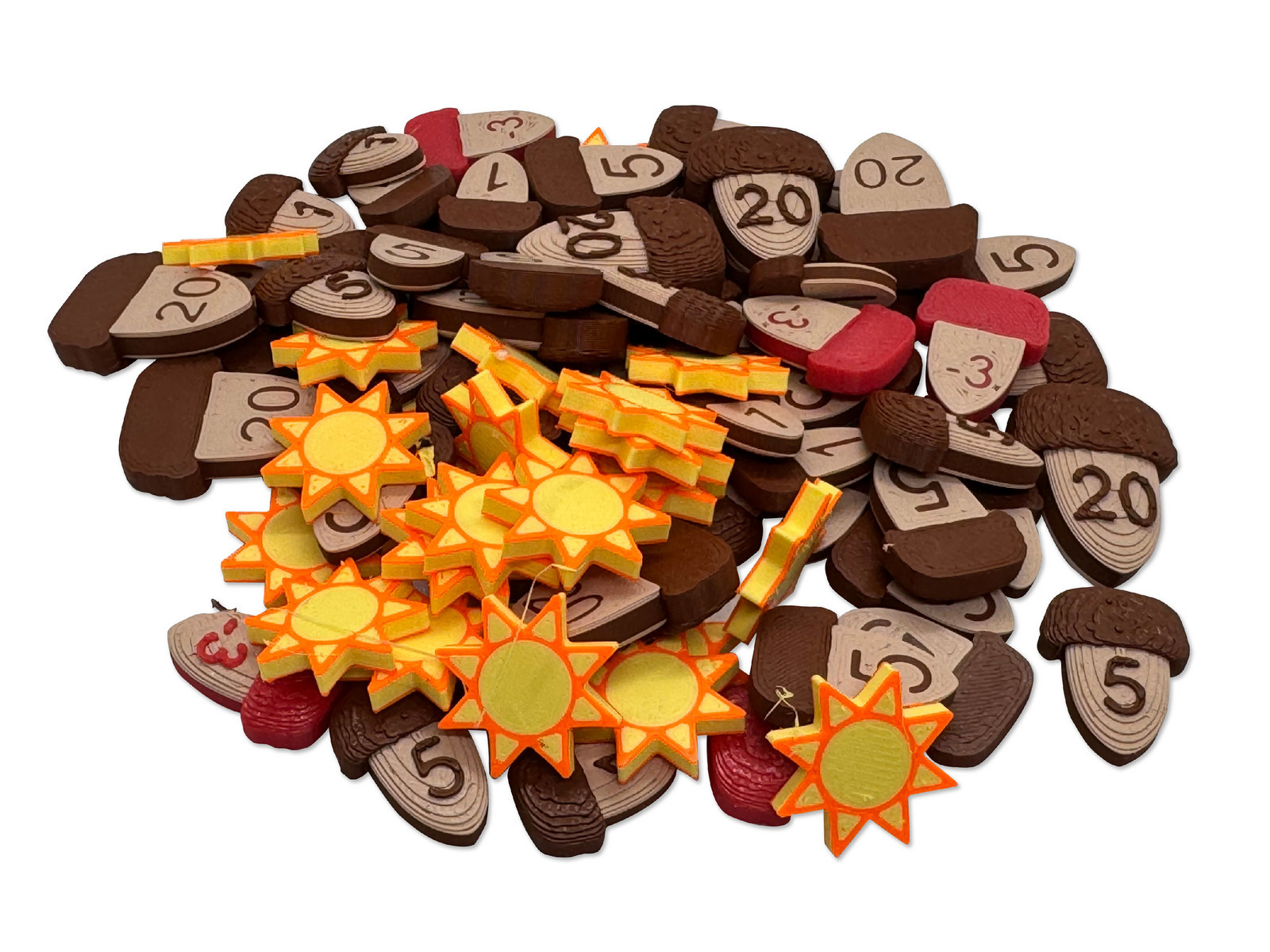 TLAMA games Leaf (Listí) - 3D žetony žaludů a sluncí