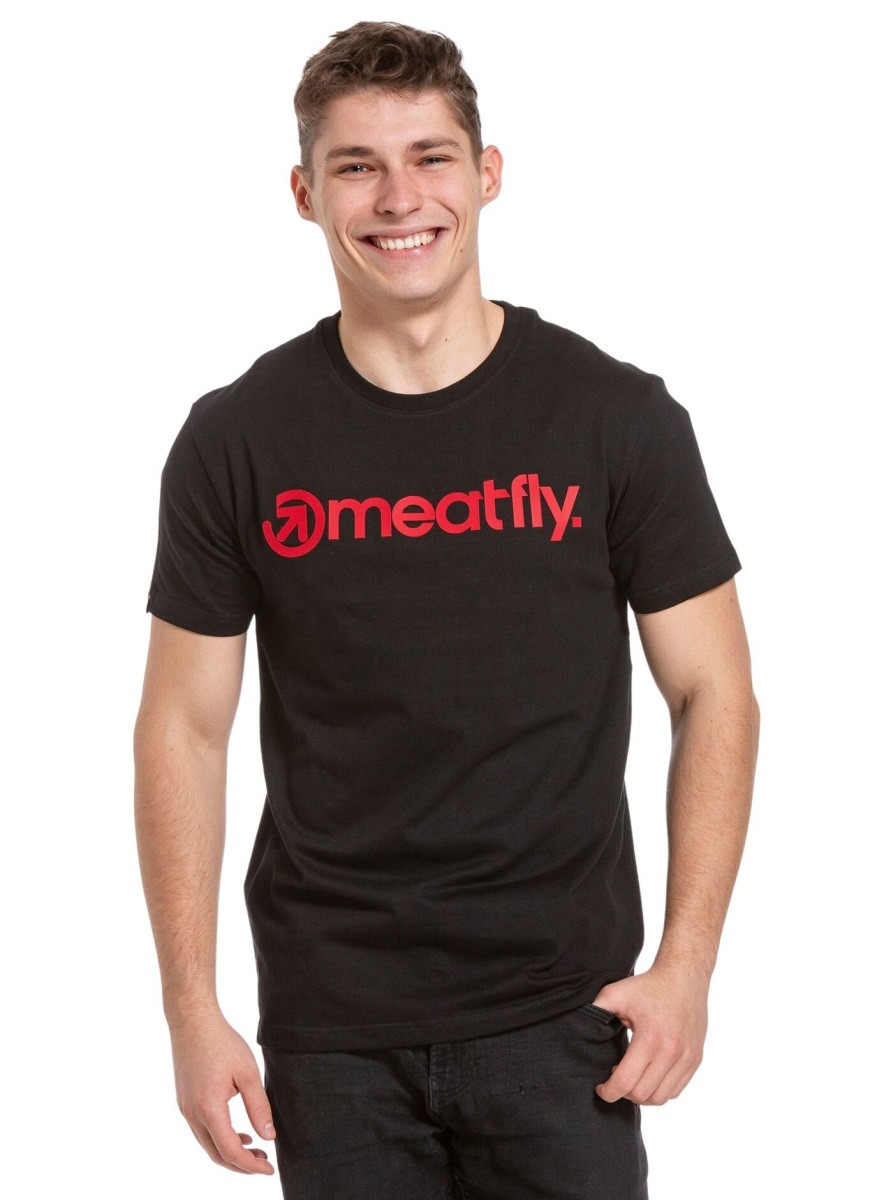 Pánské tričko meatfly joe černá/červená s