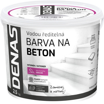 DENAS NA BETON vrchní barva na beton, 0905 šedý protiskluz, 2,5 kg