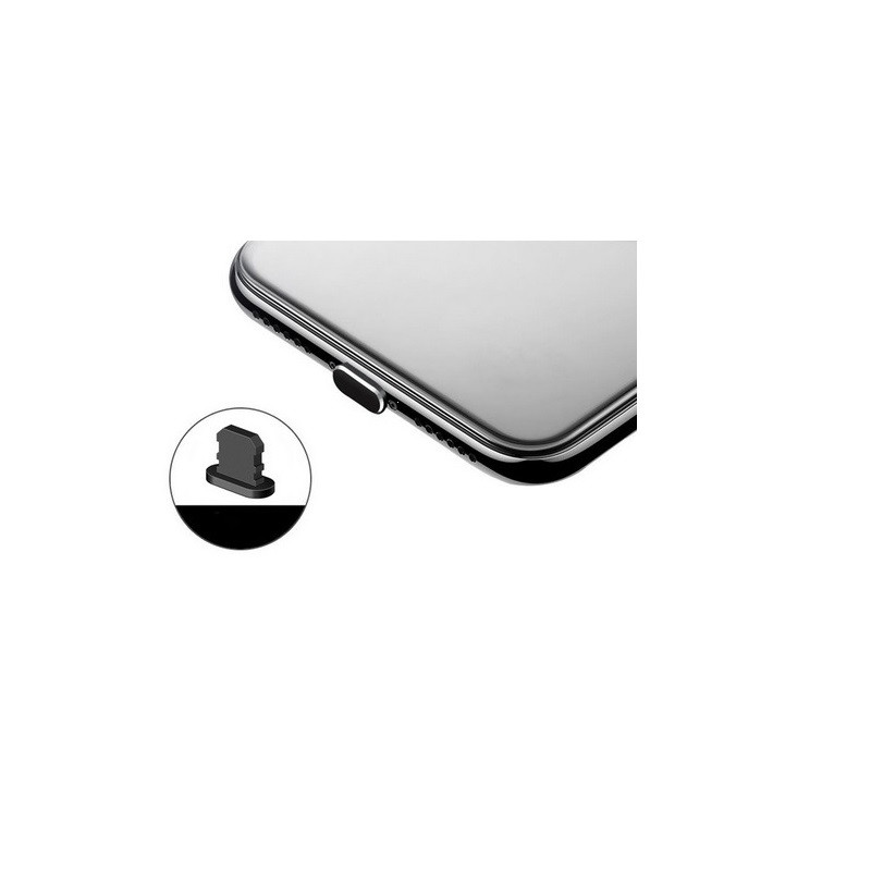 Kryt Apple iPhone záslepka konektoru Lightning Aluminium černá