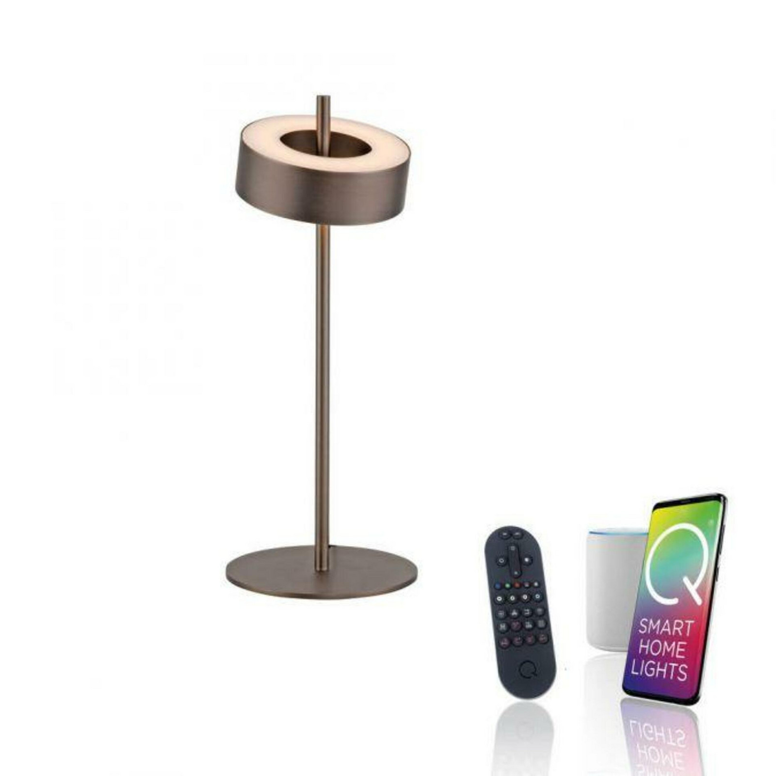 PAUL NEUHAUS LED stolní lampa Q-ROTATE tmavá hnědá Smarthome ZigBee 2700-5000K PN 4324-34