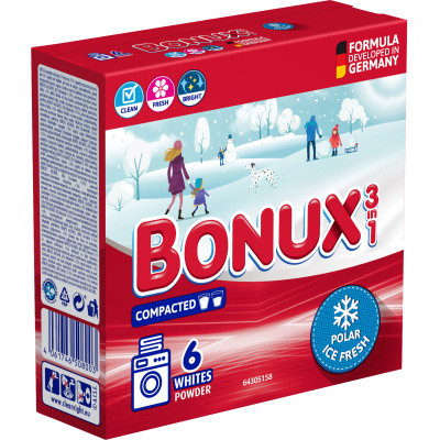 Bonux prací prášek White Polar Ice Fresh, 390 g, 6 dávek