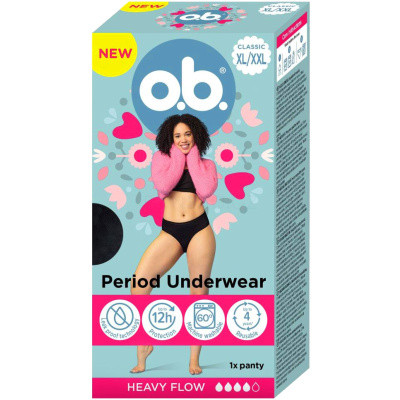 O.B. menstruační kalhotky, velikost XL/XXL, 1 ks