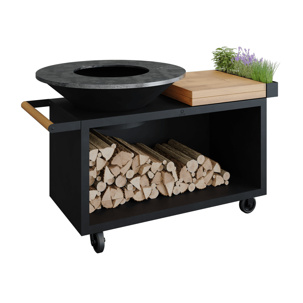 Grilovací ohniště OFYR Island 100 Black PRO Teak Wood