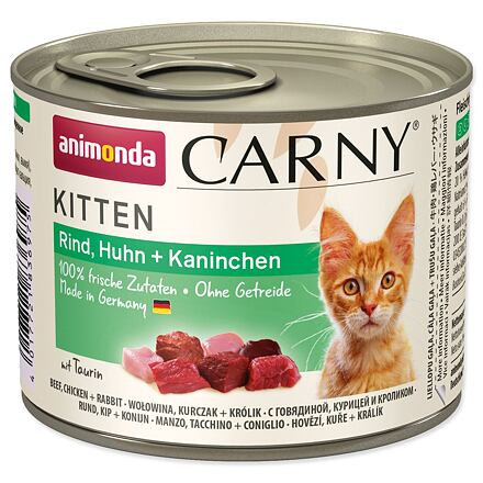 Konzerva ANIMONDA Carny Kitten hovězí + kuřecí + králík 200 g