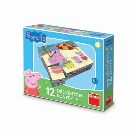 Dino Peppa Pig Dřevěné licenční kostky