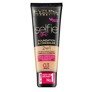 Eveline Selfie Time 2in1 Foundation & Concealer dlouhotrvající make-up 2v1 03 Vanilla 30 ml