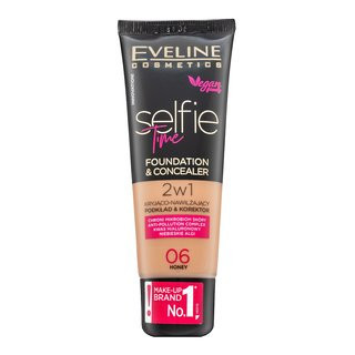 Eveline Selfie Time 2in1 Foundation & Concealer dlouhotrvající make-up 2v1 06 Honey 30 ml